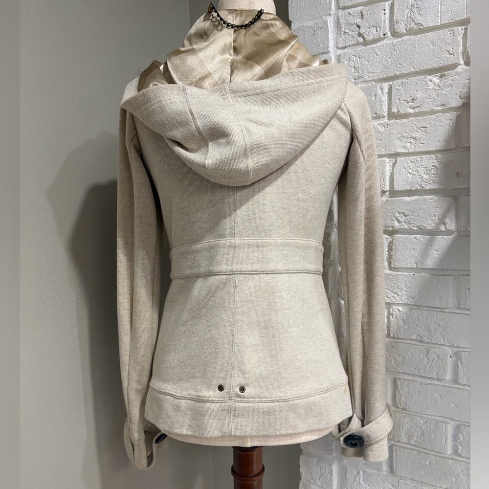 Billabong Cream Double-Breasted Hooded Pea Coat - Picture 3 of 3